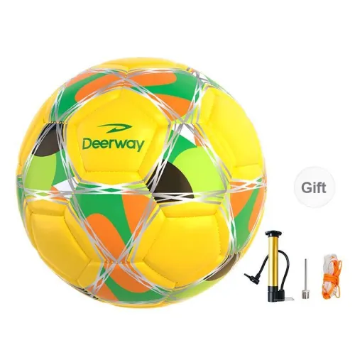 DEERWAY Size 5 Soccer PVC Machine Stitched Soccer Ball Unisex Dreamy Yellow