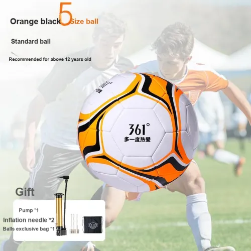 361° Size 4 Size 5 Soccer PVC Machine Stitched Soccer Ball Unisex Orange Black