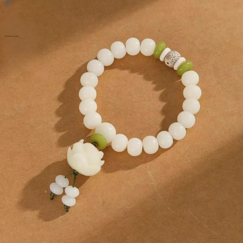 JIUHUASHAN White Jade Bodhi Bracelets Unisex-5