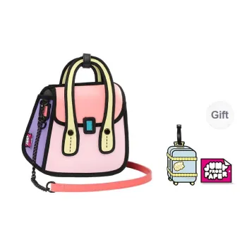 JumpFromPaper Cowhide With Polyester Chain Bag One Shoulder Handbag Regular Unisex Pink
