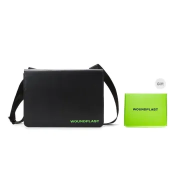 WPT PVC Messenger Bag Shoulder Bag Crossbody Bag Unisex Black