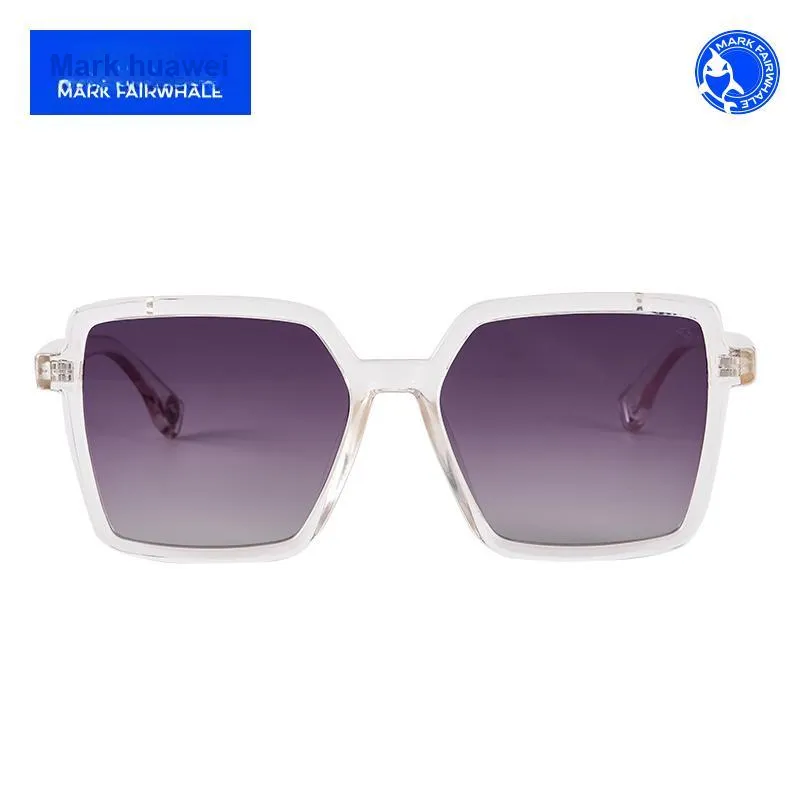 FAIRWHALE TR90 Square Sunglasses Women's Black/Transparent/Burgundy Frame-5