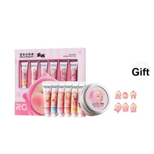 ROCKINGZOO Peach Collaboration Набор для ухода за телом и руками Лосьон и Крем 15 мл * 6 коробка комплект