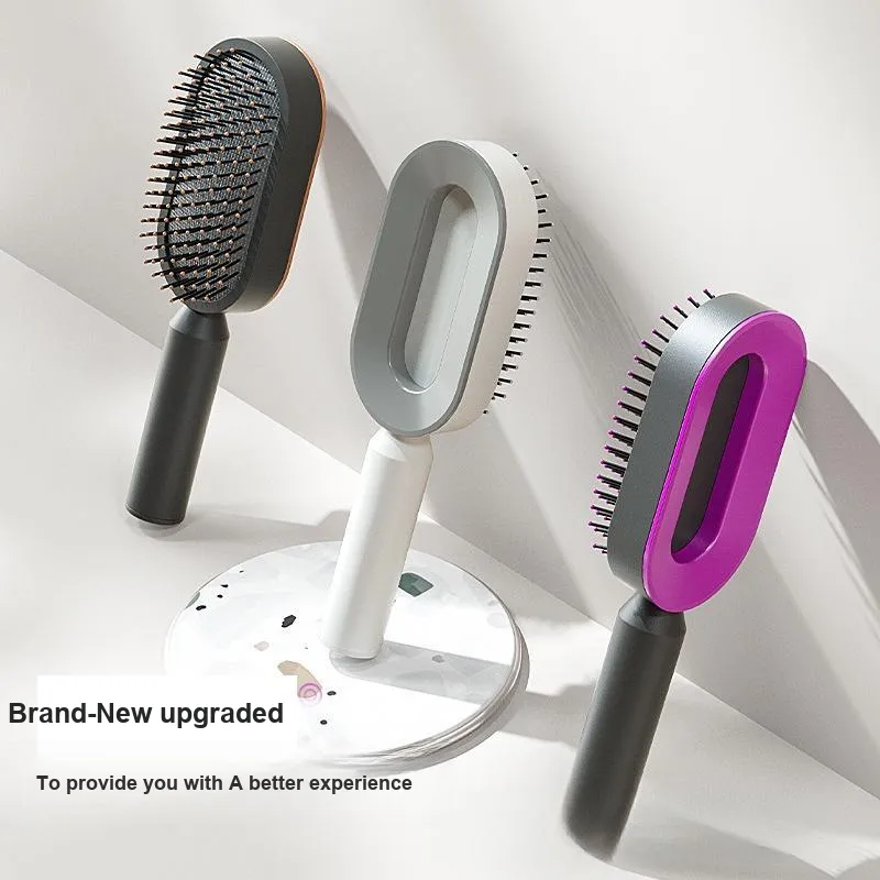 Love Of Wormwood Push Button Air Cushion Comb Cleaning Design Hair Friendly-1