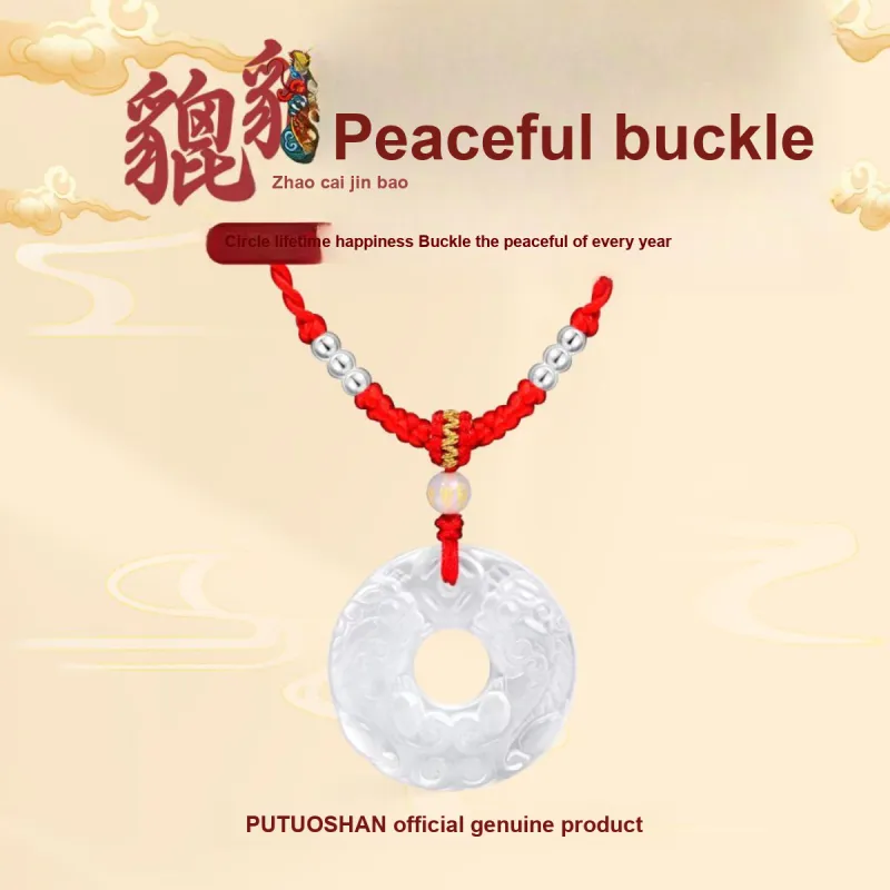PUTUOSHANWENCHUANG Chalcedony Necklaces Unisex-1