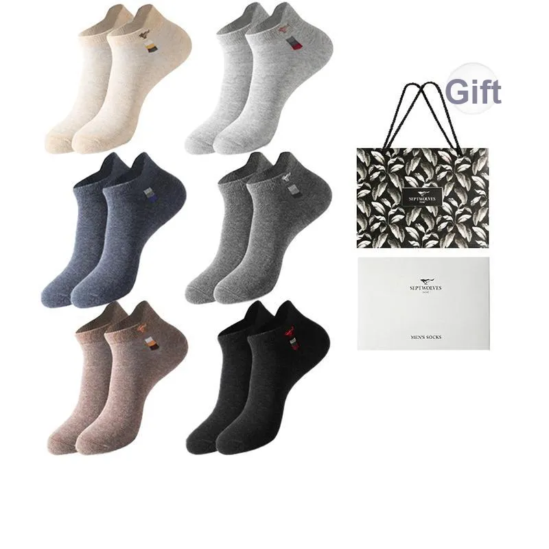 SEPTWOLVES Socks Gift Box Men's 6 Pack+Shopping Bag