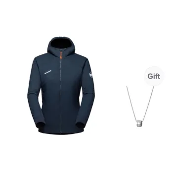 MAMMUT Rime Light IN Flex Hooded Jacket Jackets Coats Unisex Marine Blue With Free Necklace