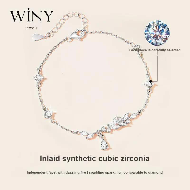 WINY 925 Sterling Silver Bracelets Women's Silver-3