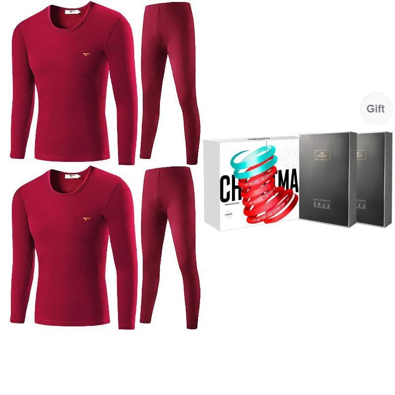 SEPTWOLVES Thermal Set Men's Premium Box Set Wine Red + Crimson-4