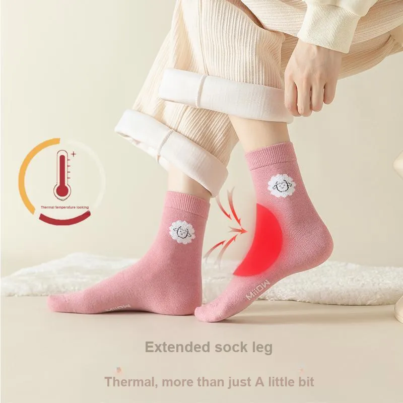 MIIOW Mid Calf Socks Women's 5 Pack Gift Box Set-3