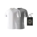 V-Neck 2 Pack (White+Heather Gray) with Brand Shopping Bag Included!