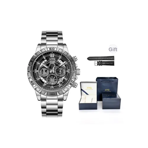 ATQ Cool Play Collection Кварцевый механизм Стальной ремешок Часы Мужские Черный циферблат