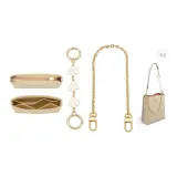 Beige Felt 2 Pcs Liner+Camellia Extender Chain+Decorative Chain 40cm