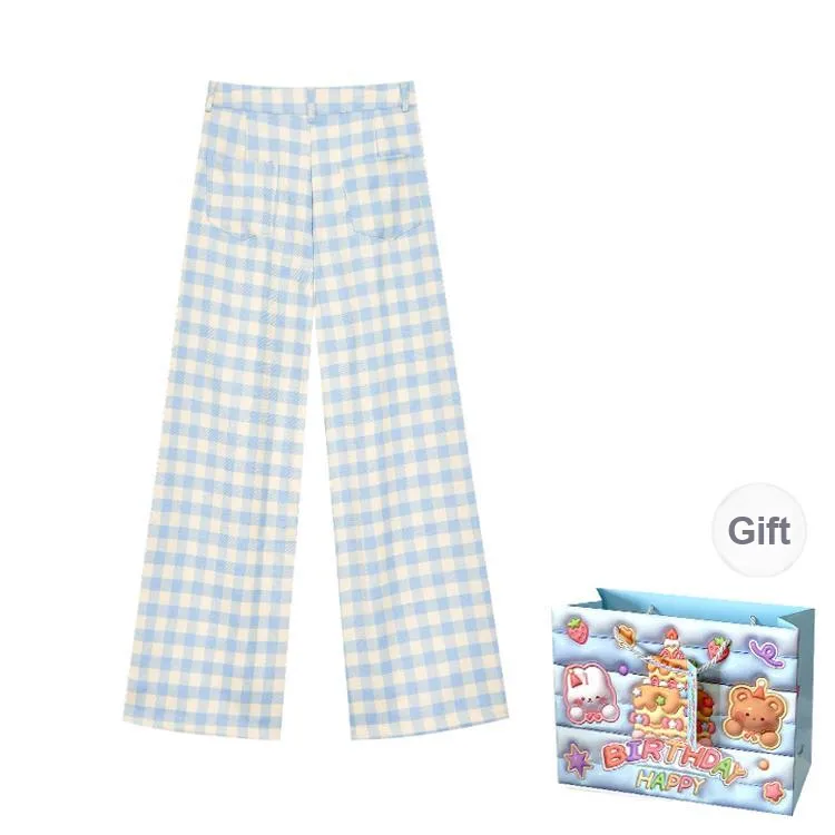 BRASS SCOUT Casual Pants Women's Plaid Pants-1
