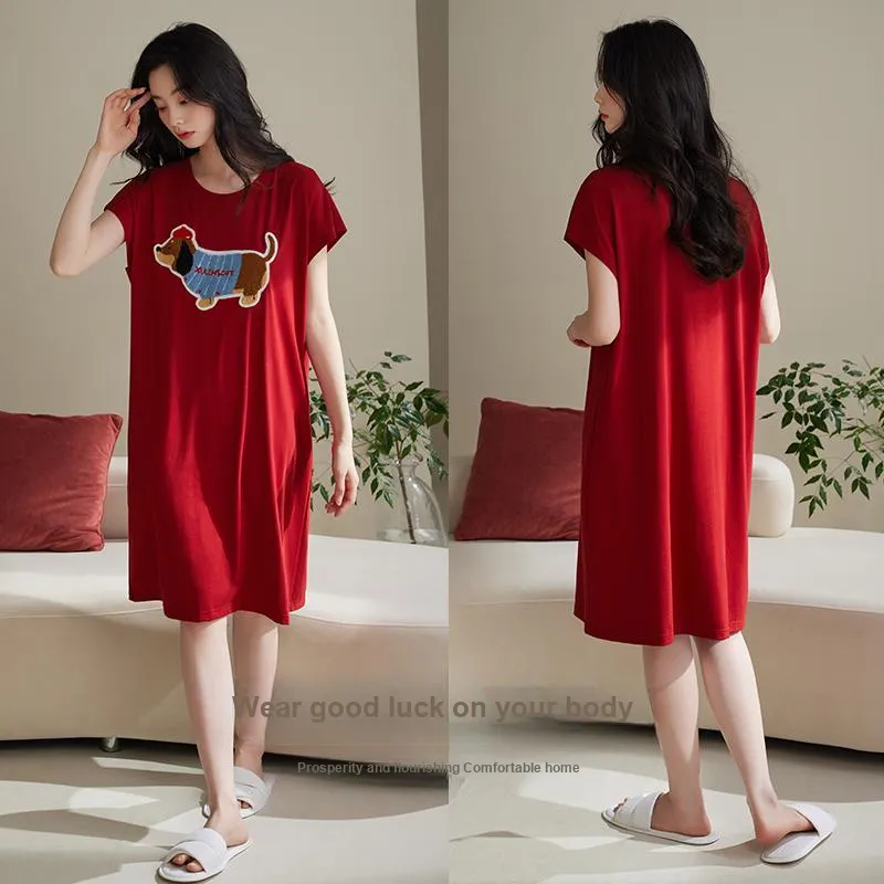Xuan Liang Nightgown Women's Maroon-3