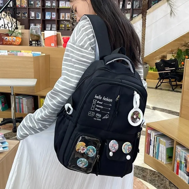 Debecca Composite Cloth Backpack Large Size Unisex Multicolor-6