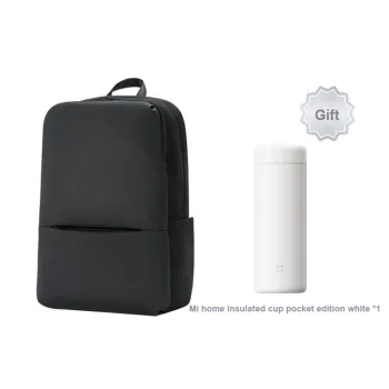 MI Polyester Backpack Unisex Black/Dark Gray