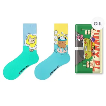 PL Mid Calf Socks Unisex 1 Pack Shopping Bag Mixed Color