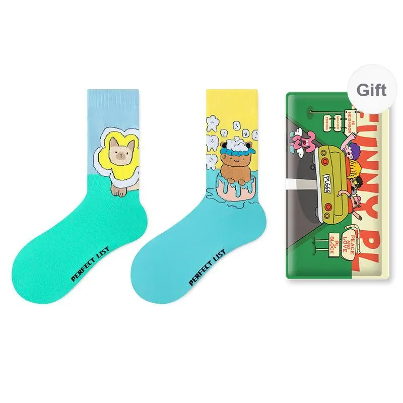 PL Mid Calf Socks Unisex 1 Pack Shopping Bag Mixed Color-0