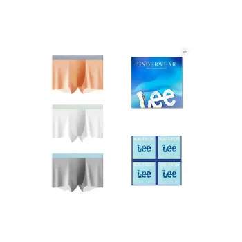 Lee Cool Ice Silk Underpants Men's Cool Seamless Comfortable And Breathable Boxer Shorts Gift Box 4 Pack
