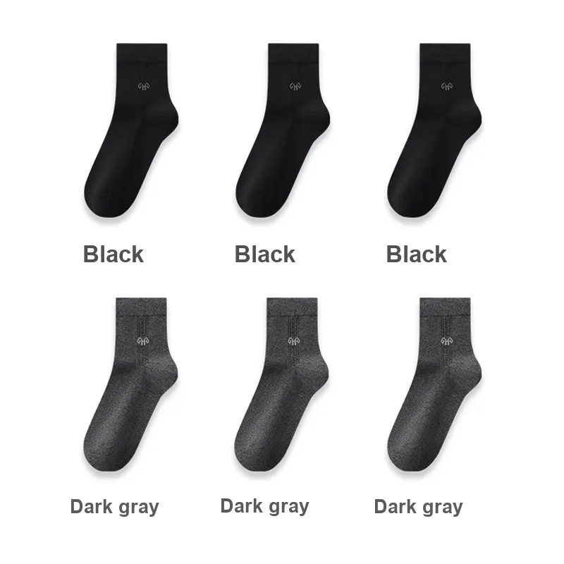H YXIANG Mid Calf Socks Men's 6 Pack-19
