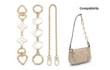 [White with Four-Leaf Clover+Moon Extender Chain]+Decorative Chain 40cm