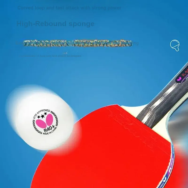 Butterfly Kong Linghui Ping Pong Paddles Unisex All Wood With Carbon Fiber Black/Red-7