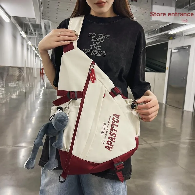 PULUWIRR Nylon Crossbody Bag Regular Unisex Black/Red/Green/Gray-25