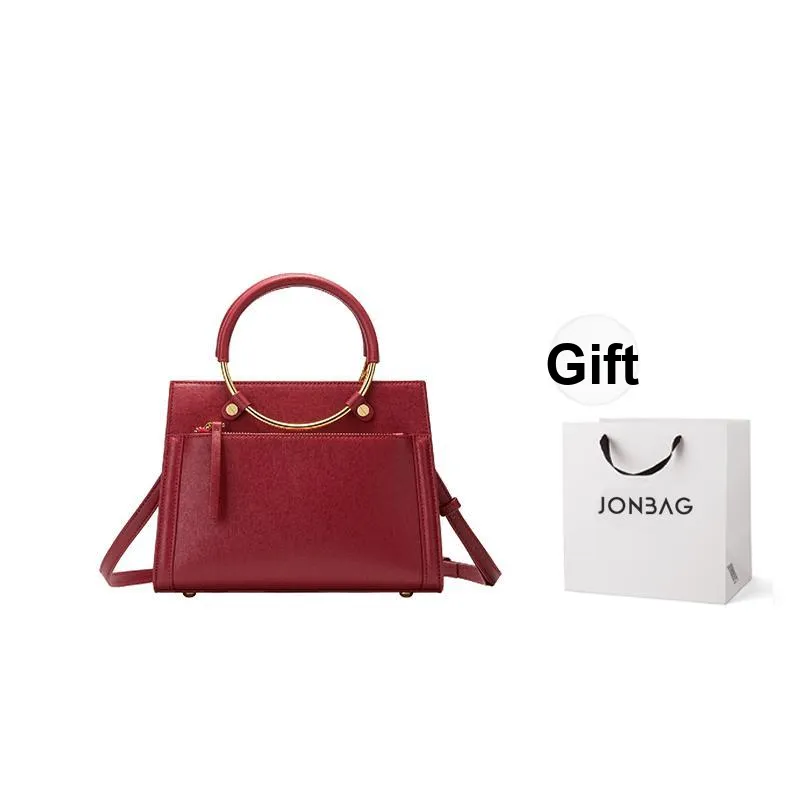 JONBAG Synthetic Leather Wedding Bag Shoulder Handbag Medium Size Women's Red