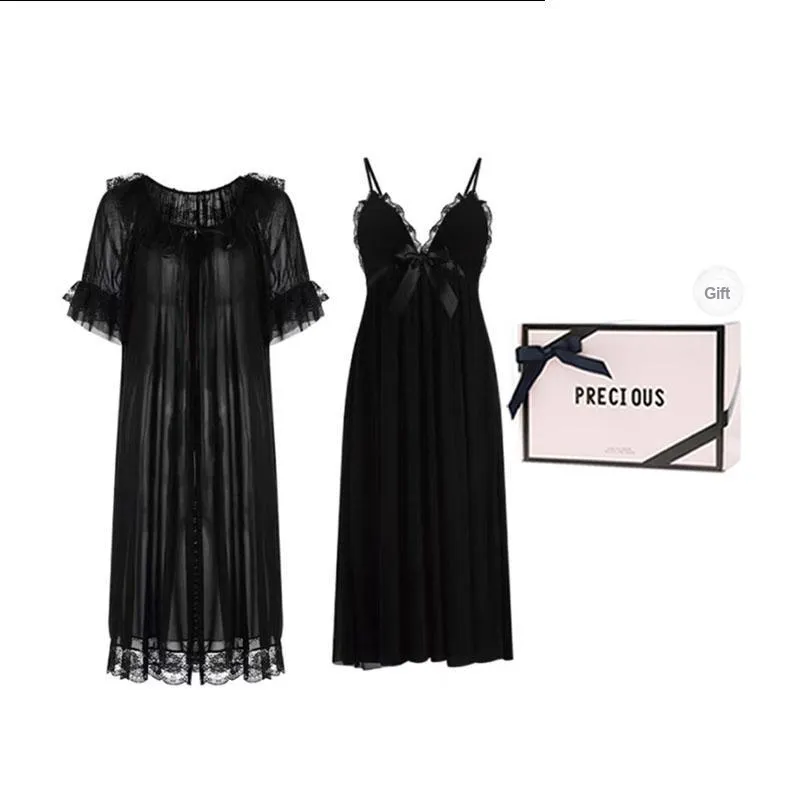 OEING Pajama Set Women's Gift Box Set Black