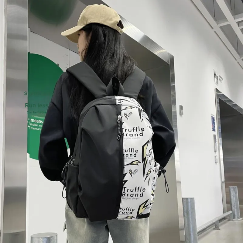 HCXK Nylon Backpack Unisex Black/White/Gray-10