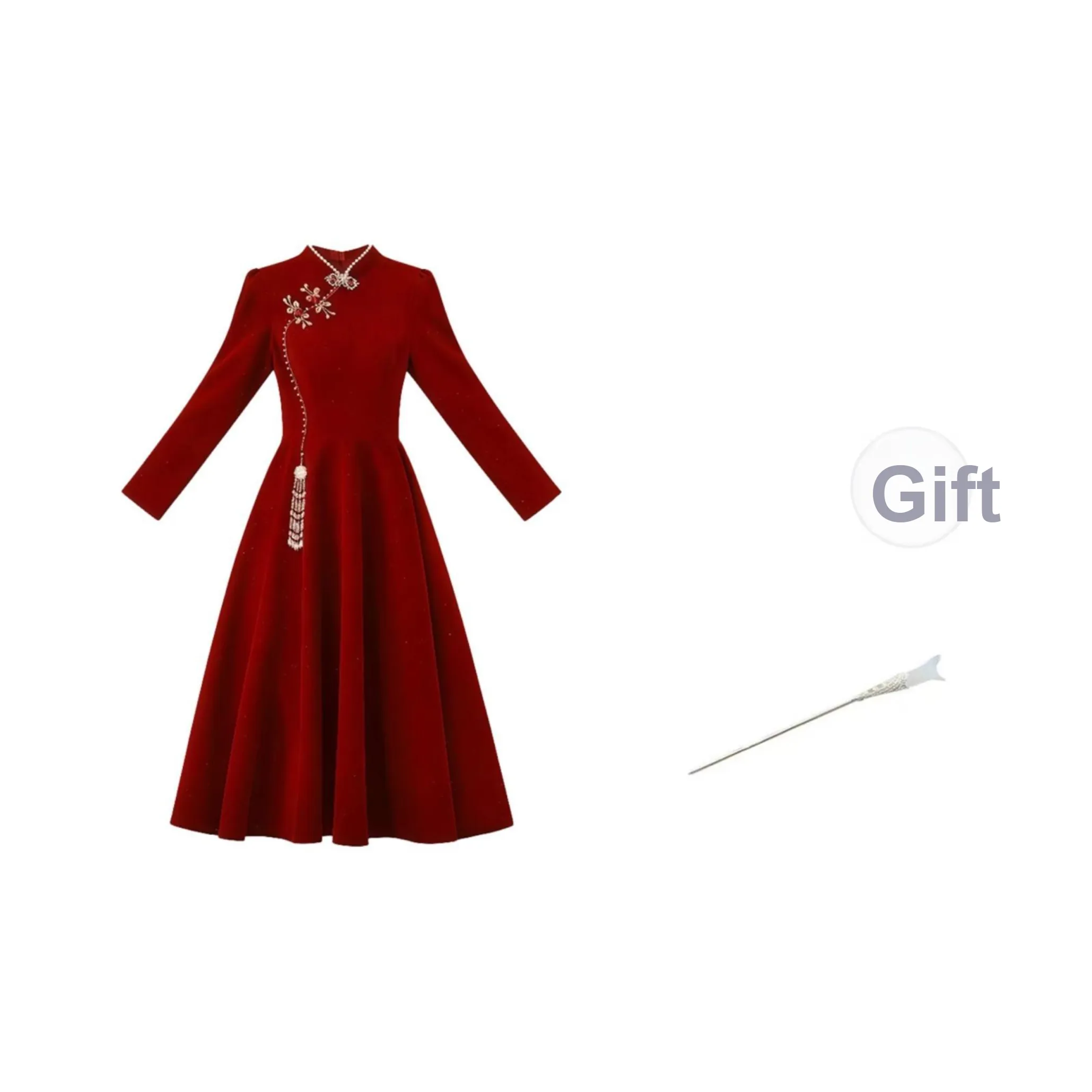 SYEEE WITH U Длинное платье с длинными рукавами женское