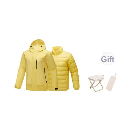 Skechers Водонепроницаемый Ветрозащитный Дышащий Термический Водоотталкивающий Ветровка Унисекс Таинственный Желтый