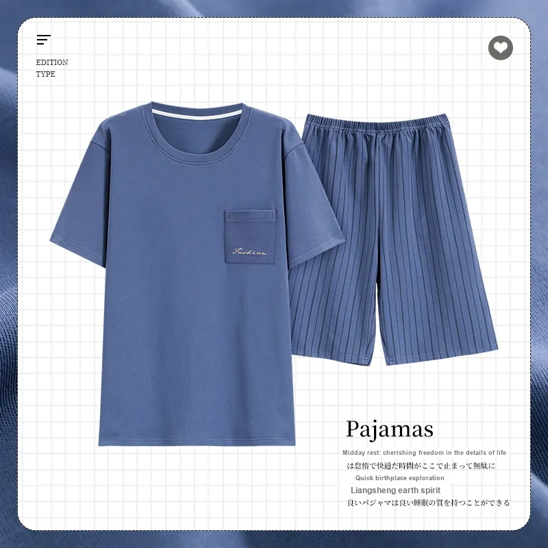 FENTENGCARE Pajama Set Men's Royal Blue-1