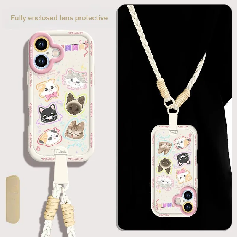 Sen Dog Silicone Material Cartoon With Lanyard Crossbody Phone Cases Compatible With Apple 16 Pro Max/Pro/Plus/15/14/13-31