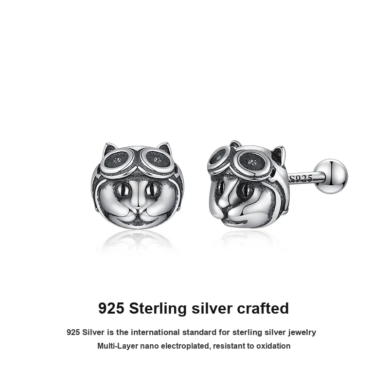 PUENTE 925 Sterling Silver Stud Earrings Men's-4