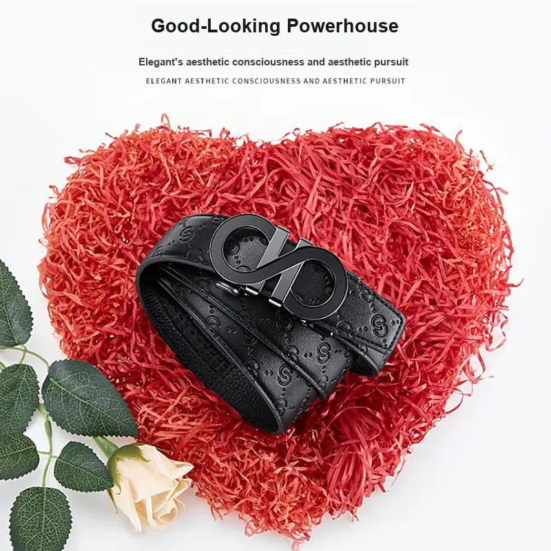 ROBINHOOD Cow Leather Belts Men's 3.5cm-2
