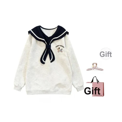 BAIDAIFEI Серый В комплекте с заколкой-крабиком + сумка для покупок Женские свитшоты