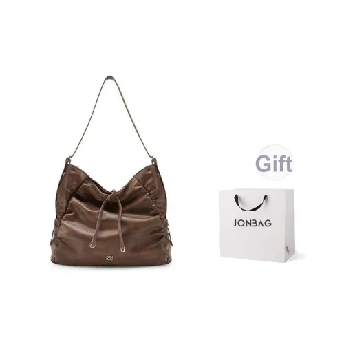 JONBAG Сумка Tote из синтетической кожи плечевая сумка большая женская полированная коричневая