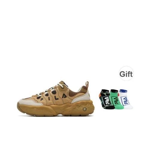 FILA MUFFIN Амортизация Устойчивый к истиранию Легкий Низкий Топ Повседневная обувь Мужская Коричневый Белый