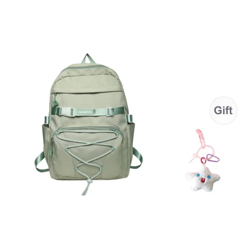 URBAN FOREST Nylon Backpack Unisex White/Violet/Ginger Yellow/Emerald Green-12