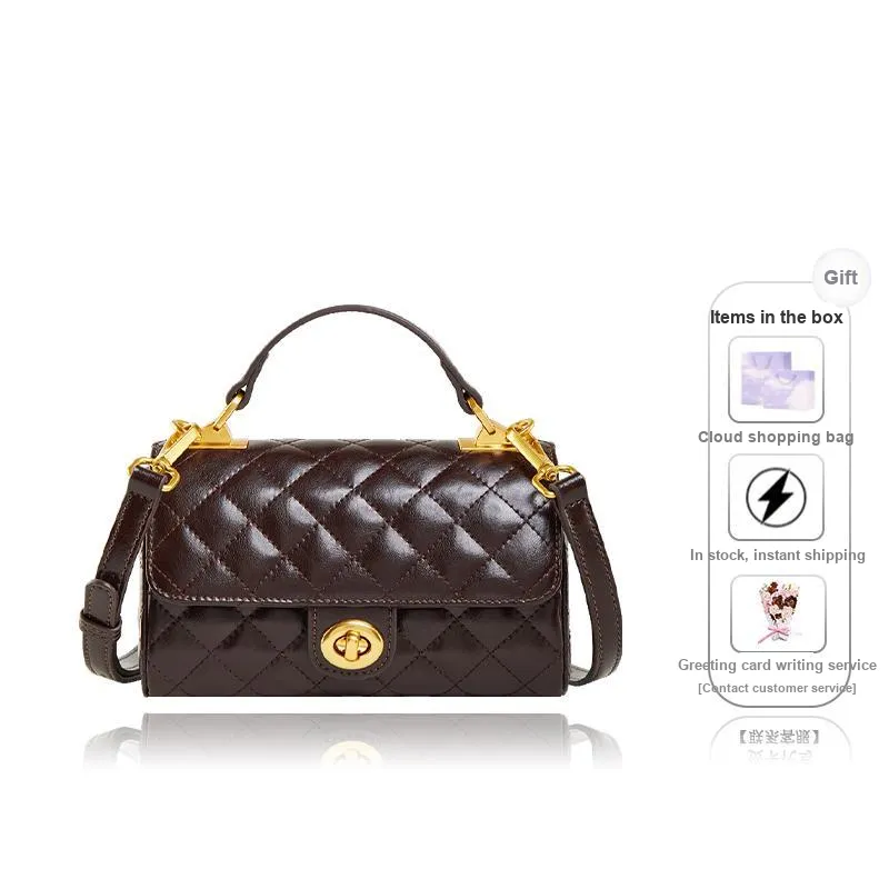 Teenmix Synthetic Leather With Cow Leather Crossbody Bag, Shoulder Bag, Handbag Women's Coffee/Black-8