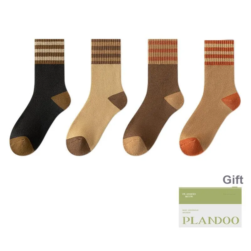 PLANDOO Mid Calf Socks Unisex Box 4 Pack-11