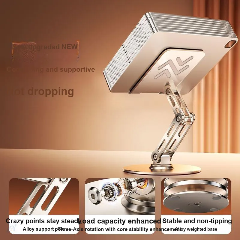 Shinco Cell Phone Flat Stand Quad Rotor Rotating Desktop Stand With Foldable Height Adjustment And 360 Degree Rotation-7