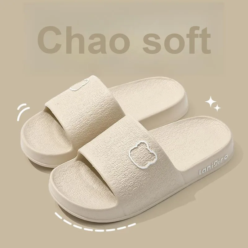 Foot Recreation Painted Bear Slippers Summer Indoor Home Bathroom Slip Resistant EVA Sandals Unisex-3
