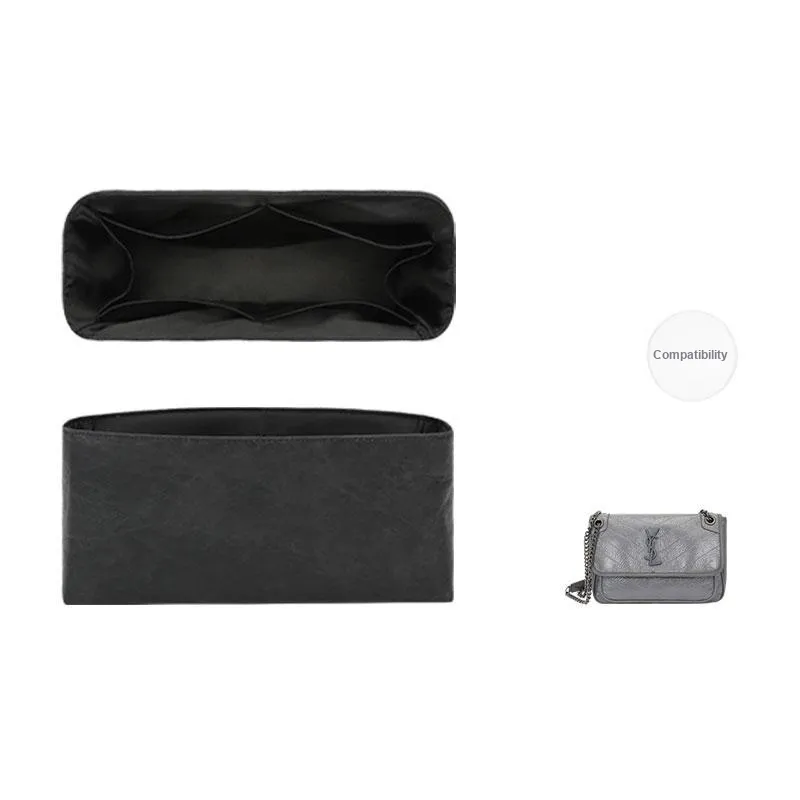 Tide DuPont Paper Storage Satin YSL Super Light Bag Accessory, Bag Insert Women's Black-0