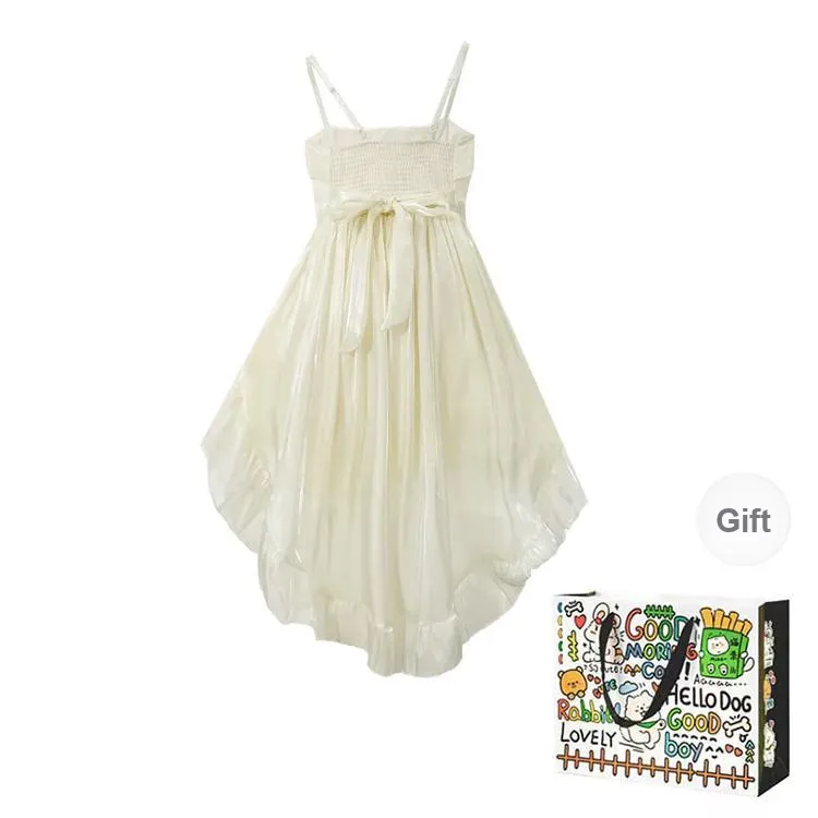 BVODE Slip Dresses Women's White Apricot Shopping Bag-1