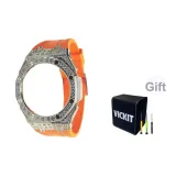 Silver Star Diamond Case Orange Strap