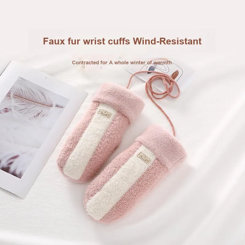 NANJIREN Thickened Knit Gloves Women's-3