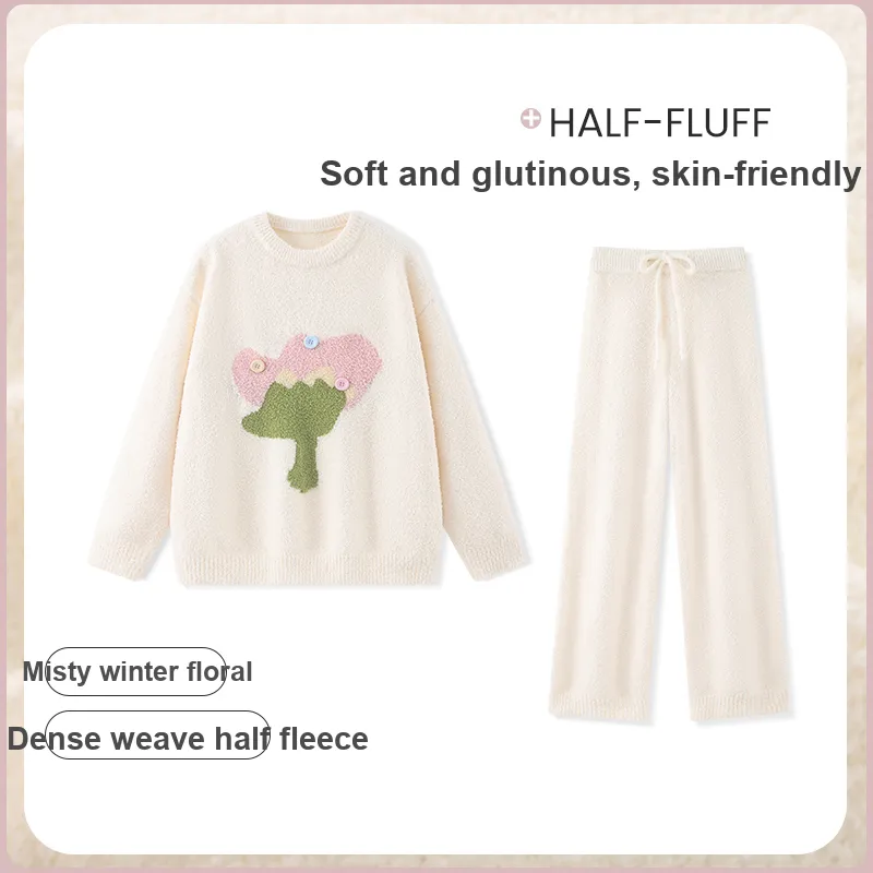 Beast's Secret Pajama Set Women's Light Cream Apricot-4